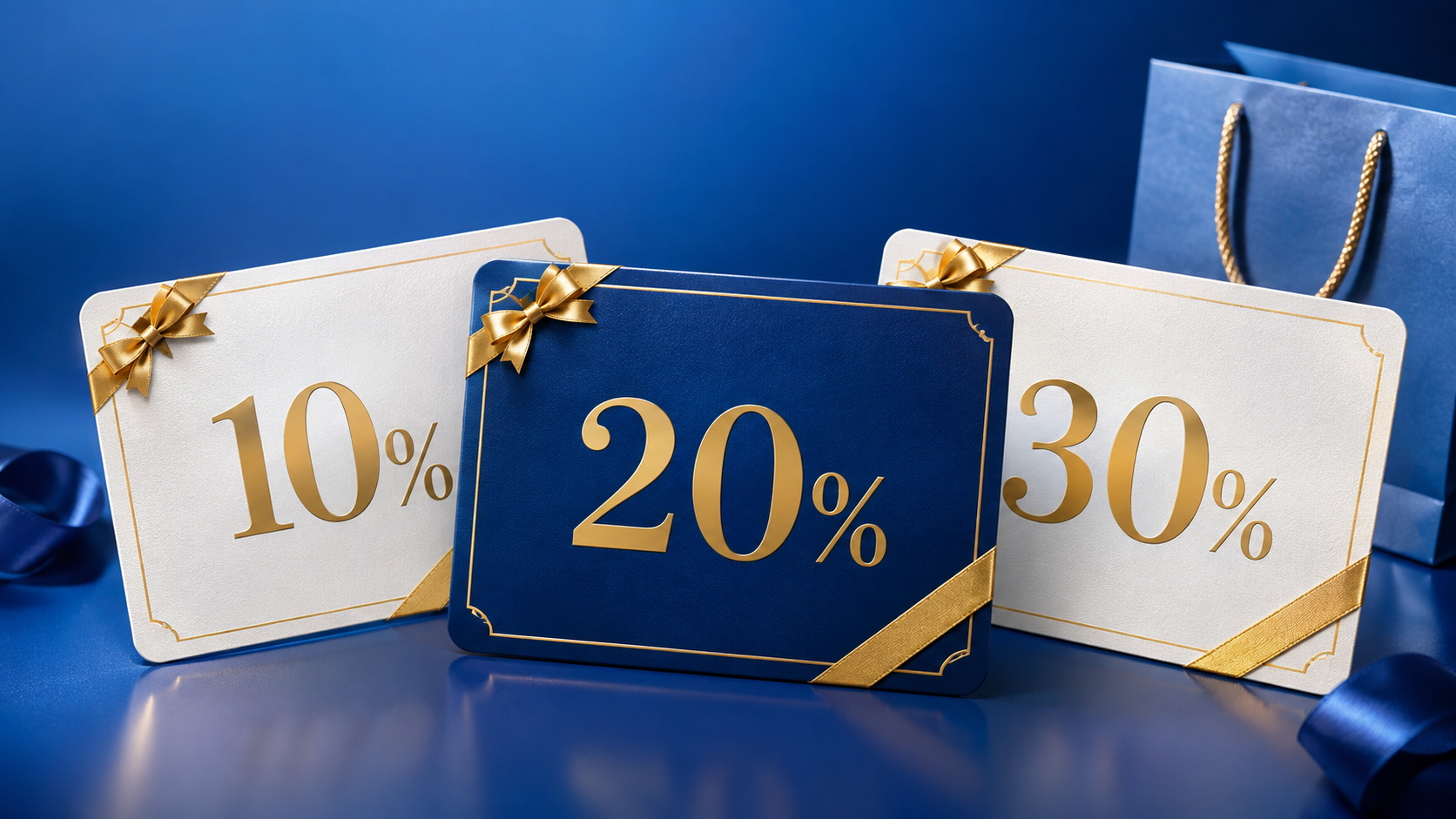 Buoni promozionali con percentuali di sconto per acquisti nei negozi partner